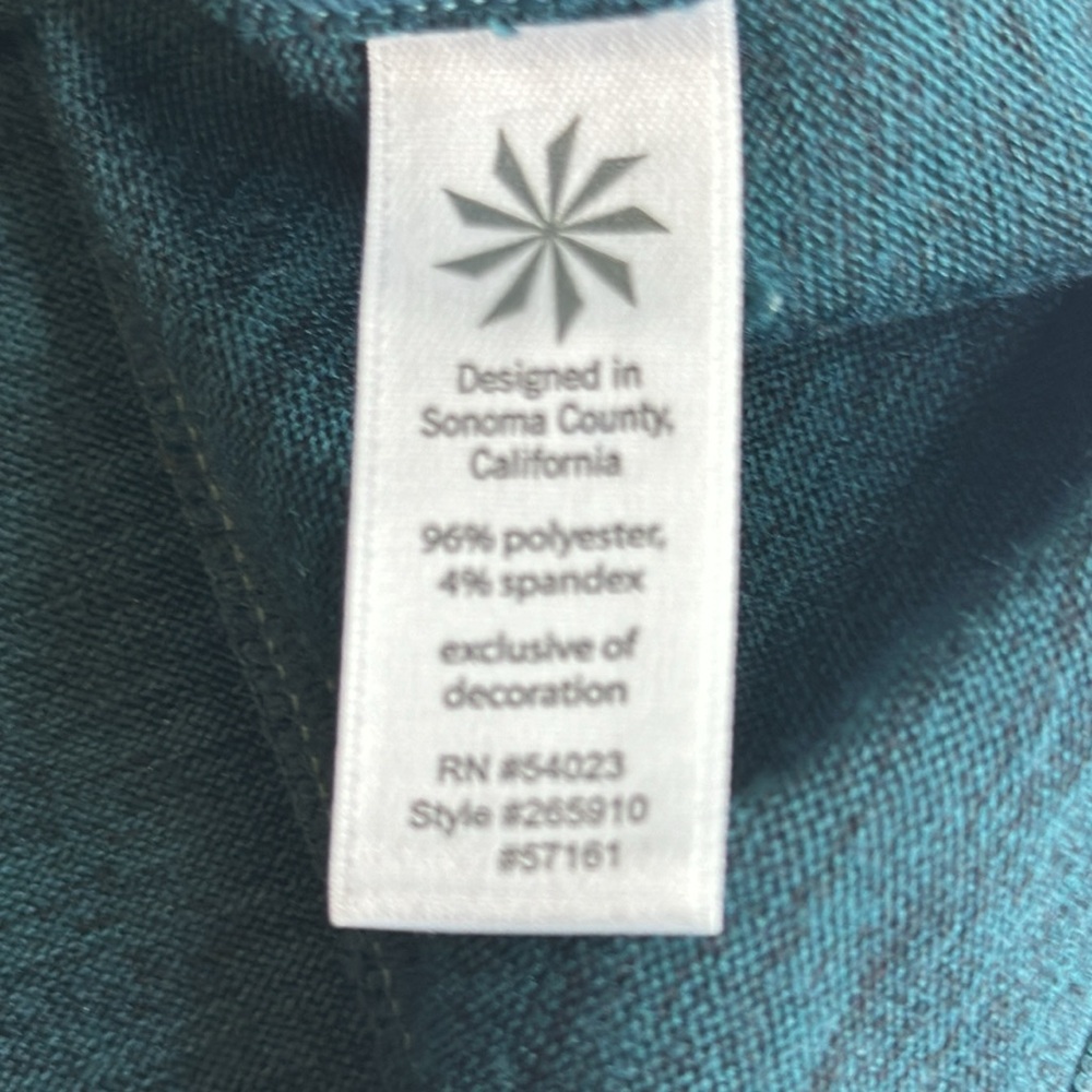 Athleta Give It Your All Teal Drawstring Long Sleeve Dress Size XXS - Picture 8 of 12